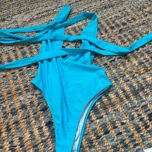 Aqua Blue Women's One Piece Swimsuit